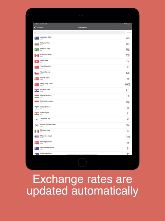 Currency Converter iPad screenshot 1