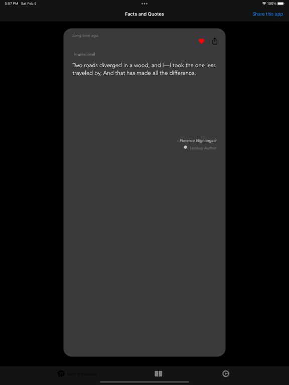 Facts and Quotes iPad screenshot 1